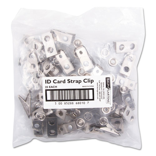 Picture of SICURIX ID Strap Clips, 0.38" x 2.75", Clear, 25/Pack