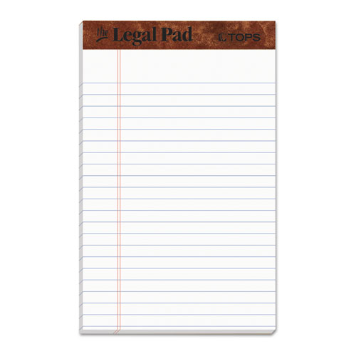 Picture of "The Legal Pad" Ruled Perforated Pads, Narrow Rule, 50 White 5 x 8 Sheets, Dozen