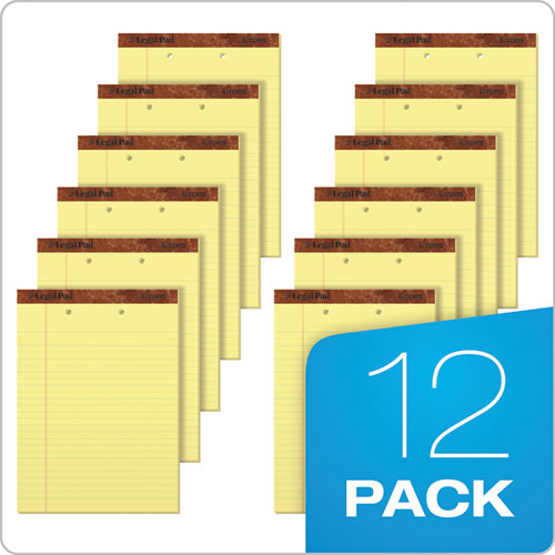 Picture of "The Legal Pad" Ruled Perforated Pads, Wide/Legal Rule, 50 Canary-Yellow 8.5 x 11.75 Sheets, Dozen