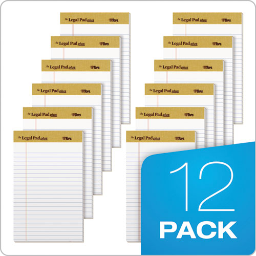 Picture of "The Legal Pad" Plus Ruled Perforated Pads with 40 pt. Back, Narrow Rule, 50 White 5 x 8 Sheets, Dozen