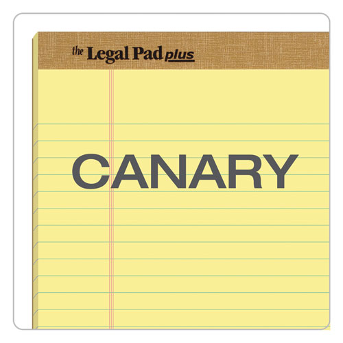 Picture of "The Legal Pad" Plus Ruled Perforated Pads with 40 pt. Back, Wide/Legal Rule, 50 Canary-Yellow 8.5 x 14 Sheets, Dozen