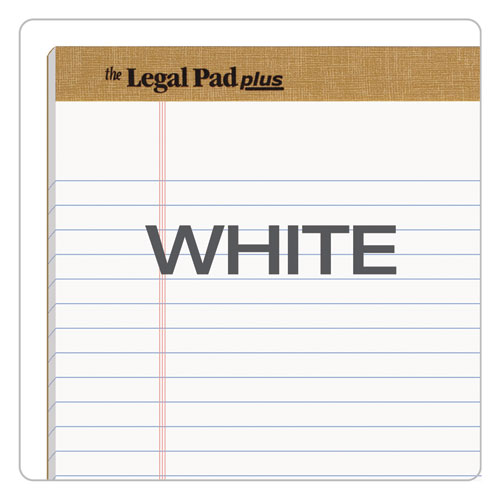 Picture of "The Legal Pad" Plus Ruled Perforated Pads with 40 pt. Back, Wide/Legal Rule, 50 White 8.5 x 14 Sheets, Dozen
