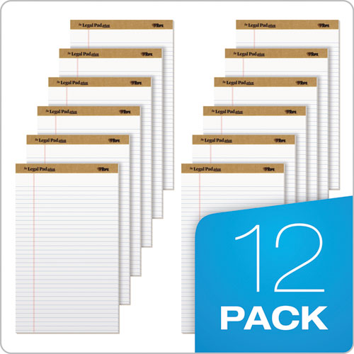 Picture of "The Legal Pad" Plus Ruled Perforated Pads with 40 pt. Back, Wide/Legal Rule, 50 White 8.5 x 14 Sheets, Dozen