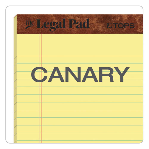 Picture of "The Legal Pad" Ruled Perforated Pads, Narrow Rule, 50 Canary-Yellow 5 x 8 Sheets, Dozen