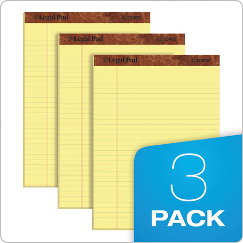 Picture of "The Legal Pad" Ruled Perforated Pads, Wide/Legal Rule, 50 Canary-Yellow 8.5 x 11 Sheets, 3/Pack