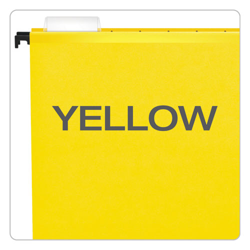 Picture of SureHook Hanging Folders, Legal Size, 1/5-Cut Tabs, Yellow, 20/Box