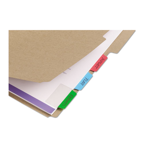 Picture of Ultra Tabs Repositionable Tabs, Standard: 2" x 1.5", 1/5-Cut, Assorted Colors (Blue, Green and Red), 24/Pack