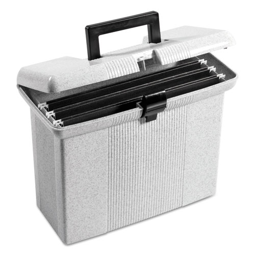 Picture of Portable File Boxes, Letter Files, 14.88" x 6.5" x 11.88", Granite