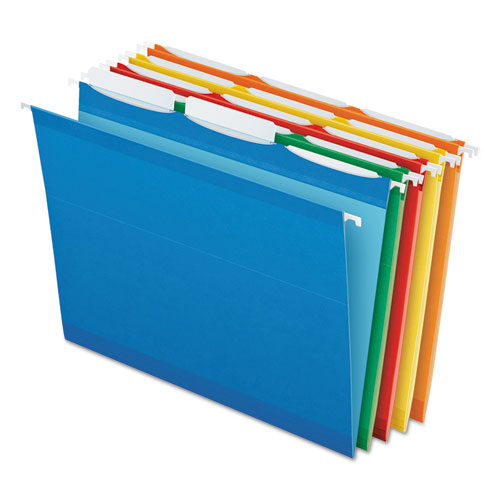 Picture of Ready-Tab Colored Reinforced Hanging Folders, Letter Size, 1/3-Cut Tabs, Assorted Colors, 25/Box
