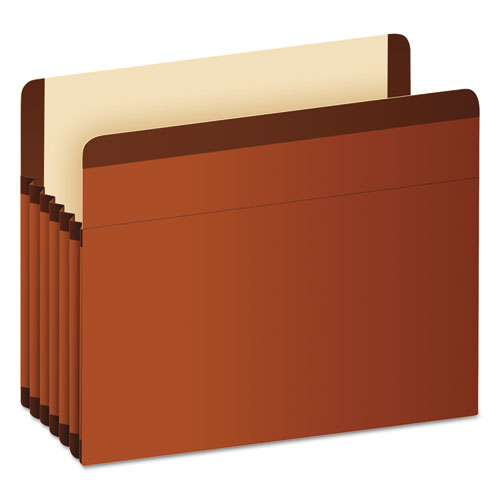 Picture of Premium Reinforced Expanding File Pockets, 5.25" Expansion, Letter Size, Red Fiber, 5/Box