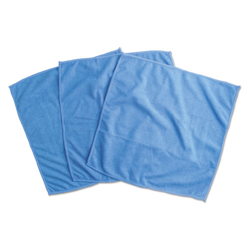 Picture of Microfiber Cleaning Cloth, 12 x 12, Blue, 3/Pack