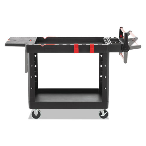 Picture of Heavy Duty Adaptable Utility Cart, Plastic, 2 Shelves, 500 lb Capacity, 25.2" x 51.5" x 36", Black