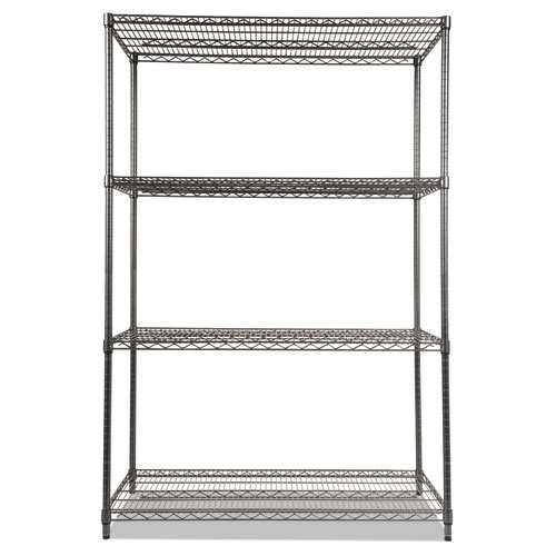 Picture of Wire Shelving Starter Kit, Four-Shelf, 48w x 24d x 72h, Black Anthracite