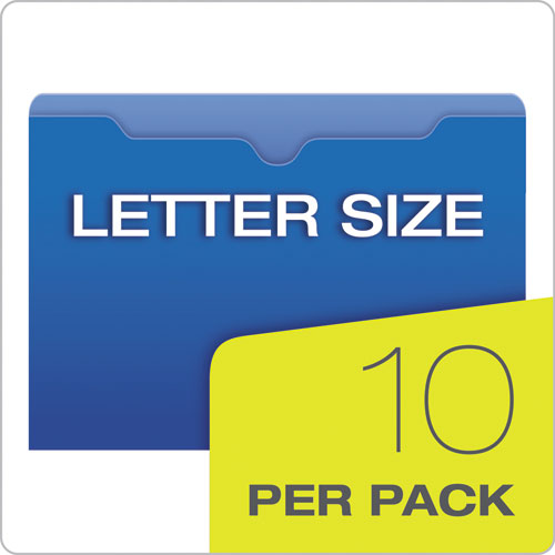 Picture of Poly File Jackets, Straight Tab, Letter Size, Assorted Colors, 10/Pack