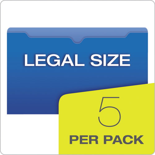 Picture of Poly File Jackets, Straight Tab, Legal Size, Assorted Colors, 5/Pack