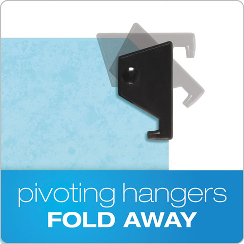 Picture of Hanging Classification Folders with Dividers, Legal Size, 2 Dividers, 2/5-Cut Exterior Tabs, Blue