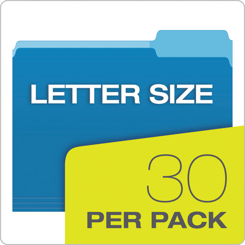 Picture of File Folders with Erasable Tabs, 1/3-Cut Tabs: Assorted, Letter Size, Assorted Colors, 30/Pack