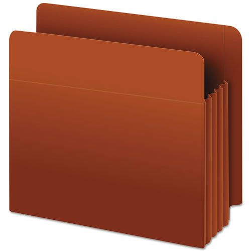 Picture of Heavy-Duty End Tab File Pockets, 3.5" Expansion, Letter Size, Red Fiber, 10/Box