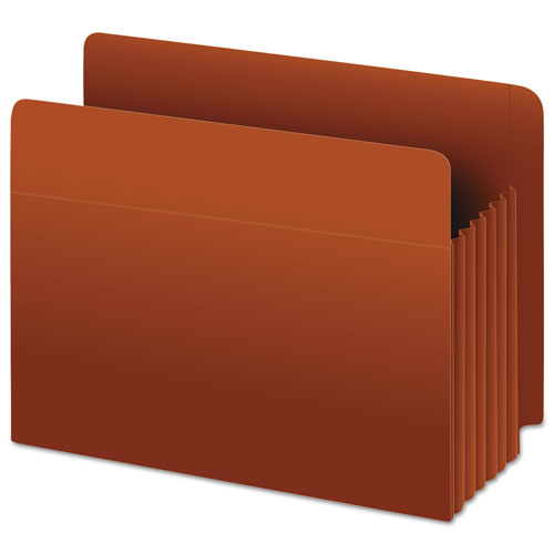 Picture of Heavy-Duty End Tab File Pockets, 3.5" Expansion, Legal Size, Red Fiber, 10/Box