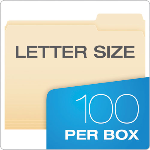 Picture of Manila File Folders, 1/3-Cut Tabs: Right Position, Letter Size, 0.75" Expansion, Manila, 100/Box