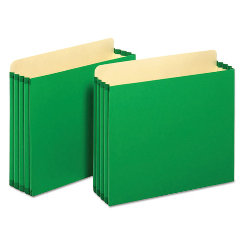 Picture of File Cabinet Pockets, 3.5" Expansion, Letter Size, Green, 10/Box