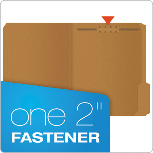 Picture of Kraft Fastener Folders, 1/3-Cut Tabs, 1 Fastener, Letter Size, Kraft Exterior, 50/Box