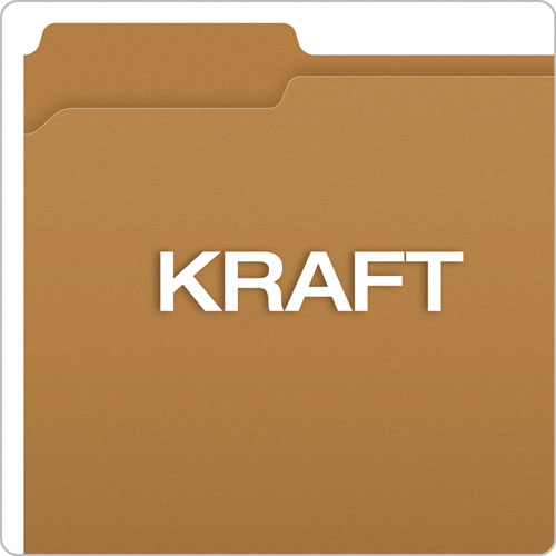 Picture of Kraft Fastener Folders, 1/3-Cut Tabs, 1 Fastener, Letter Size, Kraft Exterior, 50/Box