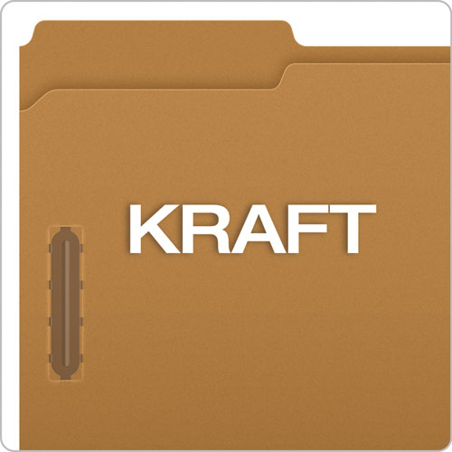 Picture of Kraft Fastener Folders, 1/3-Cut Tabs, 2 Fasteners, Letter Size, Kraft Exterior, 50/Box