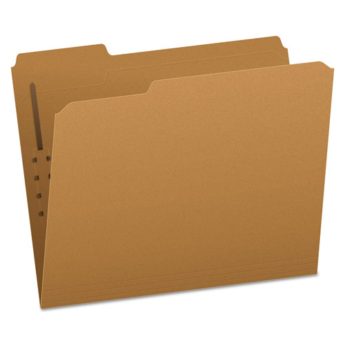 Picture of Kraft Fastener Folders, 1/3-Cut Tabs, 1 Fastener, Letter Size, Kraft Exterior, 50/Box