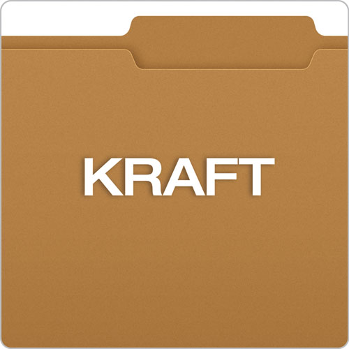 Picture of Kraft Fastener Folders, 2/5-Cut Tabs, 2 Fasteners, Letter Size, Kraft Exterior, 50/Box