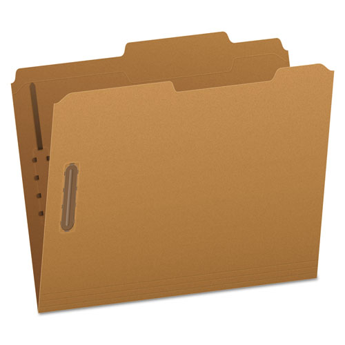 Picture of Kraft Fastener Folders, 2/5-Cut Tabs, 2 Fasteners, Letter Size, Kraft Exterior, 50/Box