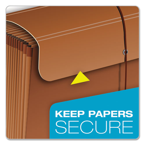 Picture of Heavy-Duty Expanding File with Reinforced Flap, 12 Sections, Elastic Cord Closure, 1/3-Cut Tabs, Letter Size, Redrope