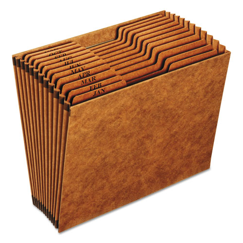 Picture of Heavy-Duty Open-Top Expanding Stadium File, 12 Sections, 1/3-Cut Tabs, Letter Size, Redrope