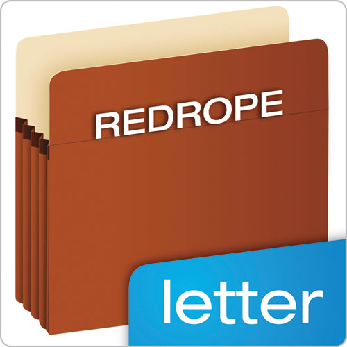 Picture of Pocket File, 3.5" Expansion, Letter Size, Red Fiber