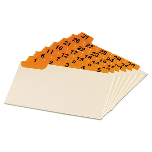 Picture of Manila Index Card Guides with Laminated Tabs, 1/5-Cut Top Tab, 1 to 31, 3 x 5, Manila, 31/Set