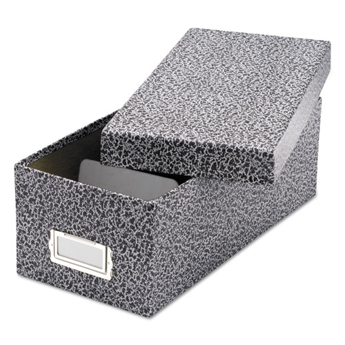 Picture of Reinforced Board Card File, Lift-Off Cover, Holds 1,200 3 x 5 Cards, 5.13 x 11 x 3.63, Black/White