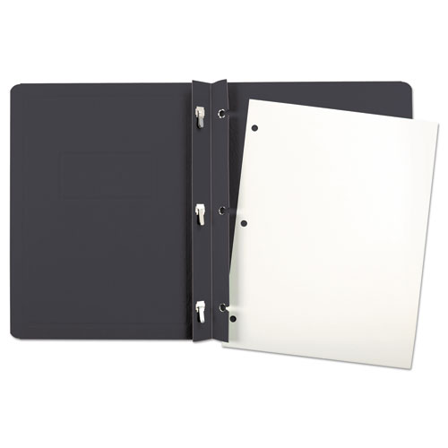 Picture of Title Panel and Border Front Report Cover, Three-Prong Fastener, 0.5" Capacity, 8.5 x 11, Black/Black, 25/Box