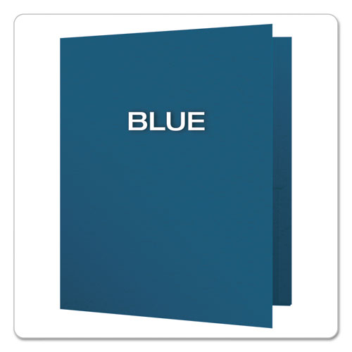 Picture of Twin-Pocket Folders with 3 Fasteners, 0.5" Capacity, 11 x 8.5, Blue, 25/Box