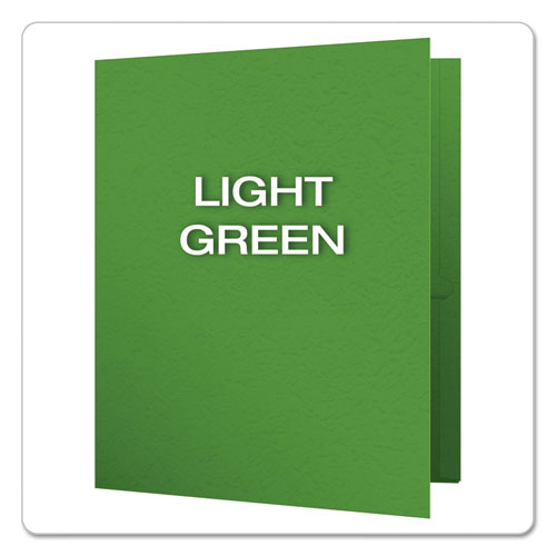 Picture of Twin-Pocket Folders with 3 Fasteners, 0.5" Capacity, 11 x 8.5, Green, 25/Box