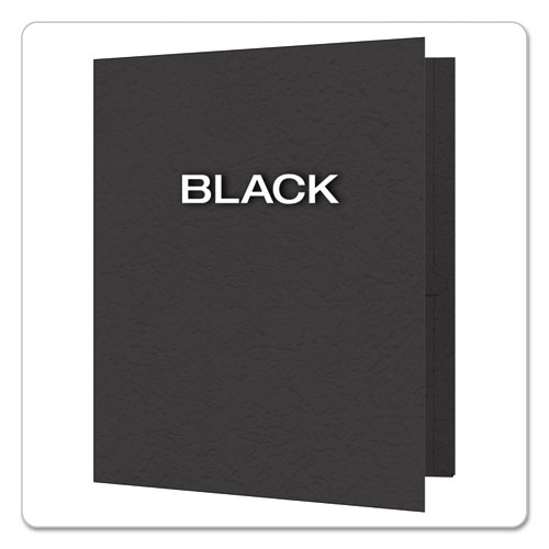 Picture of Twin-Pocket Folders with 3 Fasteners, 0.5" Capacity, 11 x 8.5, Black 25/Box