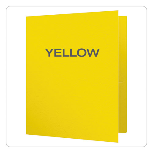 Picture of Twin-Pocket Folders with 3 Fasteners, 0.5" Capacity, 11 x 8.5, Yellow, 25/Box