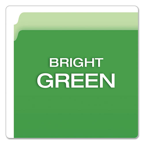 Picture of Colored File Folders, Straight Tabs, Letter Size, Green/Light Green, 100/Box