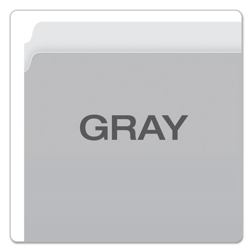 Picture of Colored File Folders, Straight Tabs, Letter Size, Gray/Light Gray, 100/Box