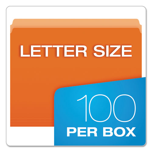 Picture of Colored File Folders, Straight Tabs, Letter Size, Orange/Light Orange, 100/Box