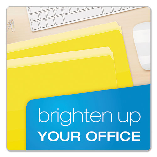 Picture of Colored File Folders, Straight Tabs, Letter Size, Yellow/Light Yellow, 100/Box