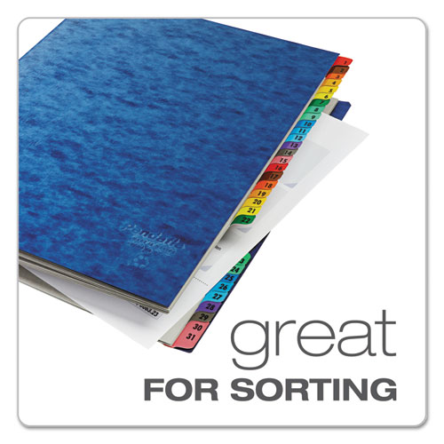 Picture of Expanding Desk File, 31 Dividers, Date Index, Letter Size, Blue Cover