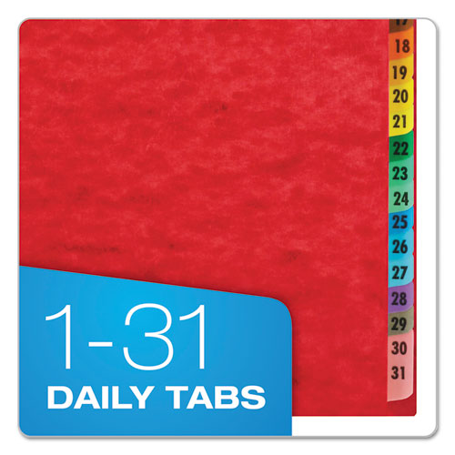 Picture of Expanding Desk File, 31 Dividers, Date Index, Letter Size, Red Cover