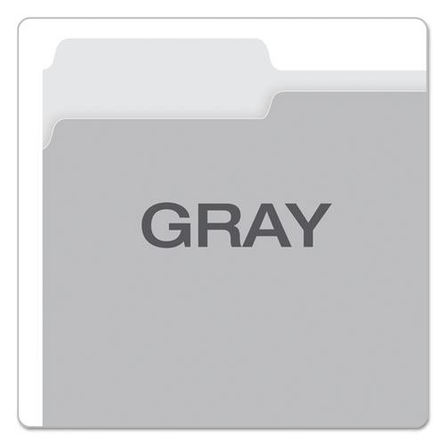 Picture of Colored File Folders, 1/3-Cut Tabs: Assorted, Letter Size, Gray/Light Gray, 100/Box