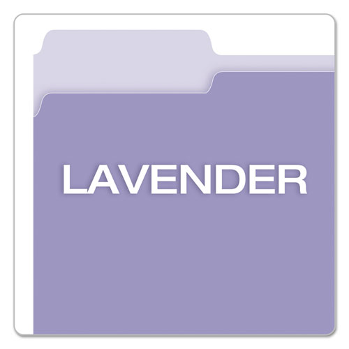 Picture of Colored File Folders, 1/3-Cut Tabs: Assorted, Letter Size, Lavender/Light Lavender, 100/Box