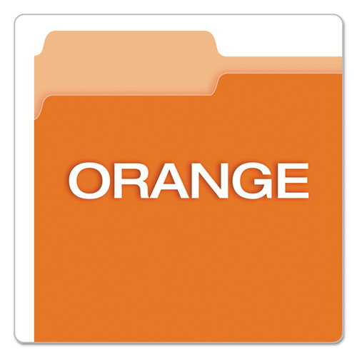 Picture of Colored File Folders, 1/3-Cut Tabs: Assorted, Letter Size, Orange/Light Orange, 100/Box